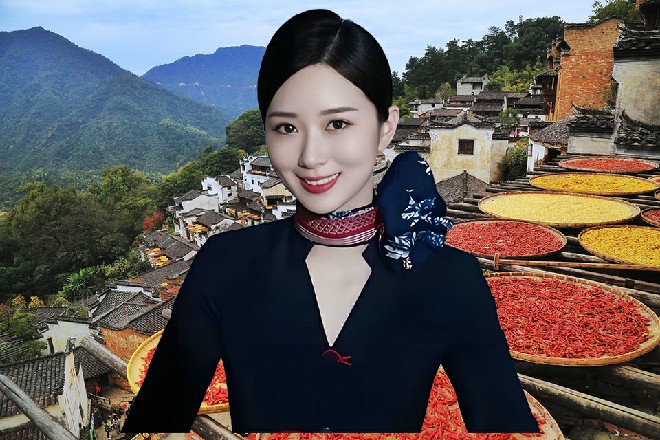 他做了两个压腿的动作，然后一弯腰，身子弓在了地面上