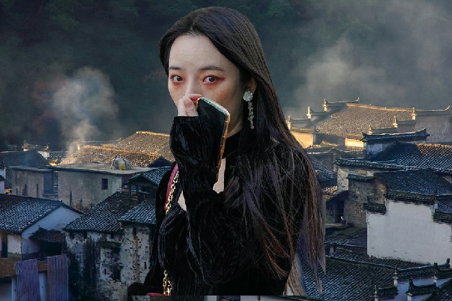 他吐出一口鲜血，伸手在自己腹部戳了几下，截住血脉